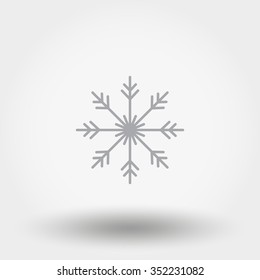 Snowflake. Grey icon for web and mobile application. Vector illustration on a white background. Flat design style.
