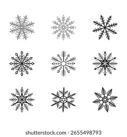 Schneeflocke Gruppe Symbol Vektordesign .