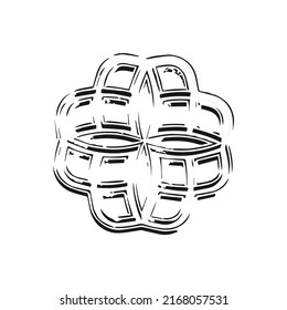 Snowflake Grunge Decor element for the designer Stamp Black shape on white background Vector illustration
