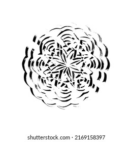 Elemento de decoración de tonos de nieve Grunge para el diseñador Marca Forma de color Negro sobre fondo blanco Ilustración vectorial