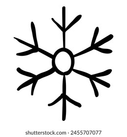 Schneeflocke handgezeichnetes Doodle-Symbol