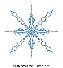 Snowflake. Hand drawn line art winter snow new year illustration calligraphy. Christmas and New Year winter icons. Happy, holiday, celebration.