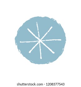 Snowflake hand drawn vector icon, logo template. Winter theme. Simple brush sketch illustration isolated on white background