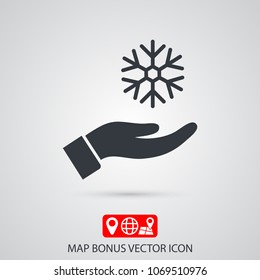 snowflake in the hand icon