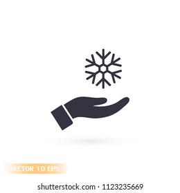 snowflake in the hand icon