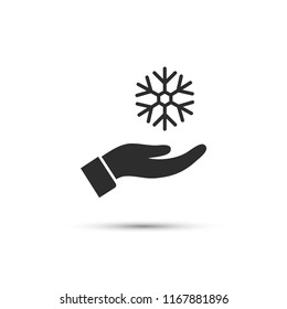 snowflake in the hand icon