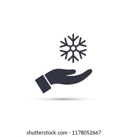snowflake in the hand icon