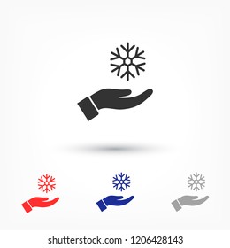 snowflake in the hand icon