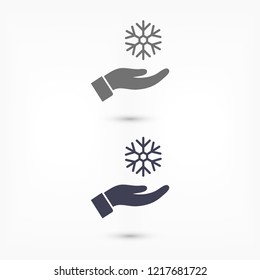 snowflake in the hand icon