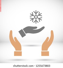 snowflake in the hand icon