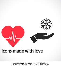 snowflake in the hand icon
