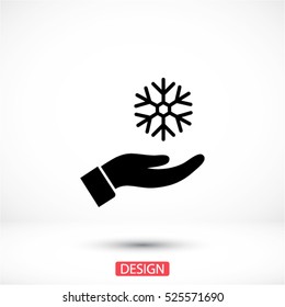 snowflake in the hand icon