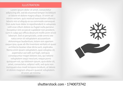 snowflake in the hand icon , lorem ipsum Flat design