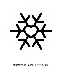 Schneeflocke auf Herz-Form-Illustration