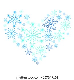 Snowflake heart, vector eps10 