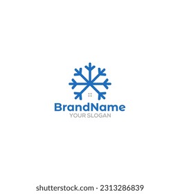 Snowflakes Home Logo Design Vektor