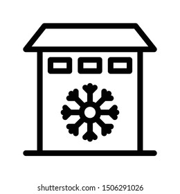 snowflake house thin line vector icon