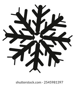 Snowflake Ice Crystal Flat Icon Isolated Vector Illustration