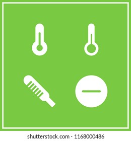 snowflake icon. 4 snowflake vector set. minus and thermometer icons for web and design about snowflake theme