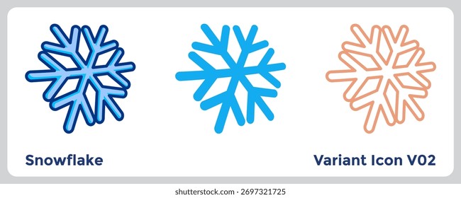 Snowflake icon adds winter charm to holiday and New Year graphics with clean, cool elegance. Blue, Flat Blue, Dualtone style.