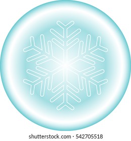 Snowflake icon in ball. Vector eps 10