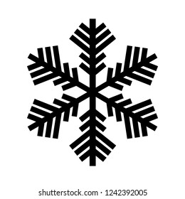 Snowflake icon. Beautiful six-branch snowflake of artistic shape. Vector Illustration
