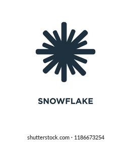 Snowflake icon. Black filled vector illustration. Snowflake symbol on white background. Can be used in web and mobile.