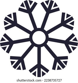 Snowflake icon. Black silhouette snow flake sign, isolated on white background. 
Flat design. Symbol of winter, frozen, Christmas, 
New Year holiday. Graphic element decoration. Vector illustration
se