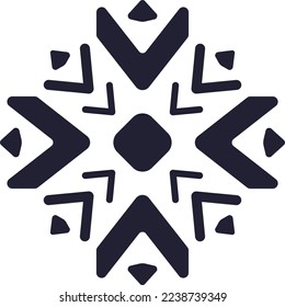 Snowflake icon. Black silhouette snow flake sign, isolated on white background. 
Flat design. Symbol of winter, frozen, Christmas, 
New Year holiday. Graphic element decoration. Vector illustration