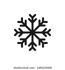 Snowflake icon. Black silhouette. Vector drawing. Isolated object on a white background. Isolate.