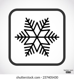 snowflake icon - black vector illustration