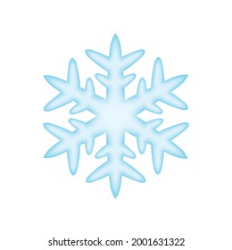 Snowflake icon, Blue snowflake. 3d symbol. Vector emoji illustration isolated on white background