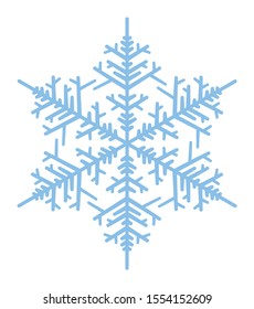 Snowflake Icon Blue Ice Crystal Winter Symbol Christmas Sign