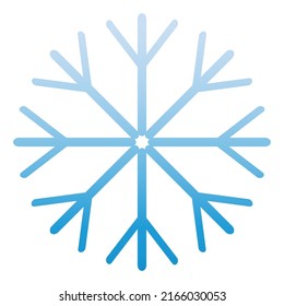Snowflake Icon Blue. Ice Crystal Winter Symbol. Christmas Logo. Xmas Sign