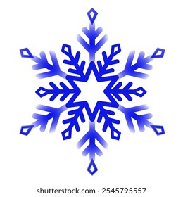 Ícone de floco de neve. Floco de neve azul isolado em fundo branco. Símbolo de neve. Ilustração vetorial de design de elemento de inverno.