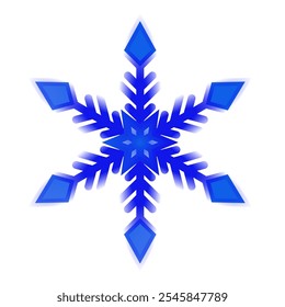 Ícone de floco de neve. Floco de neve azul isolado em fundo branco. Símbolo de neve. Ilustração vetorial de design de elemento de inverno.