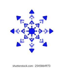 Icono de copo de nieve. Copo de nieve azul aislado sobre fondo blanco. Símbolo de nieve. Ilustración vectorial de diseño de elementos de invierno.