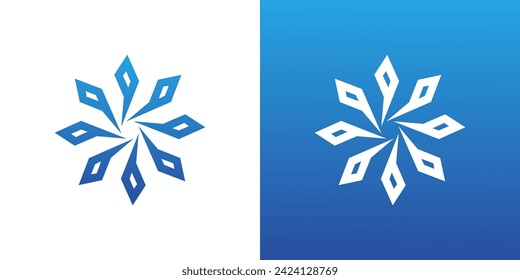 Resumen del logo del copo de nieve. evento, tienda, navidad