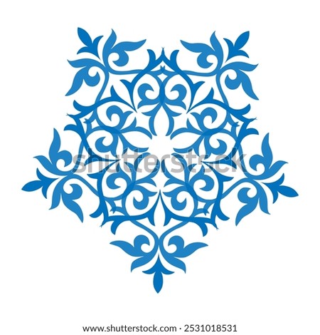Snowflake icon. Blue Snowflake. Snowflake template. Snow winter. Snowflake vector icon. Flat snow icons, silhouette. Nice element for Christmas banner, cards. New year ornament 
