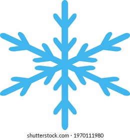 Snowflake icon. Blue snowflake vector illustration on transparent background.
