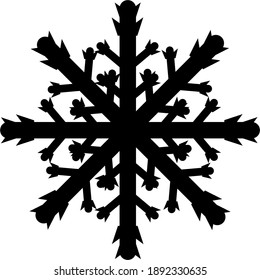 snowflake Icon - Christmas snowflake decoration on white background