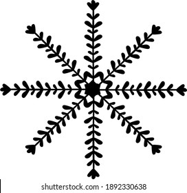 snowflake Icon - Christmas snowflake decoration on white background
