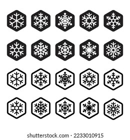 Snowflake icon Christmas hexagon honeycomb vector logo snow Santa Claus Xmas cartoon character illustration symbol graphic design clip art