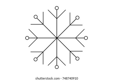 Snowflake icon For Christmas Holidays winter snow Vector