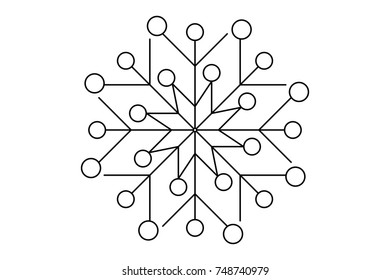 Snowflake icon For Christmas Holidays winter snow Vector