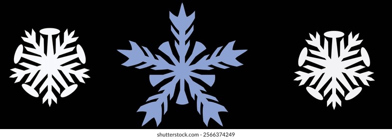 Snowflake Icon Christmas Pattern. Merry Christmas snow flake pattern design, Editable Stroke Icon. Simple black line icons snow, Seamless snowflake