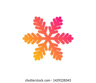 Snowflake icon. Christmas snow sign. Winter or cold symbol. Classic flat style. Gradient snowflake icon. Vector
