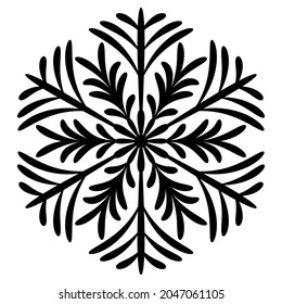 Snowflake icon. Christmas and winter sign. Vector pattern isolated on white background