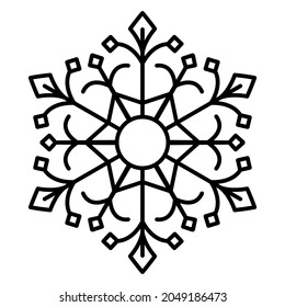 Snowflake icon. Christmas and winter sign. Vector pattern isolated on white background