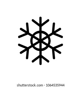 Snowflake icon. Christmas and winter theme. Simple flat black illustration on white background.